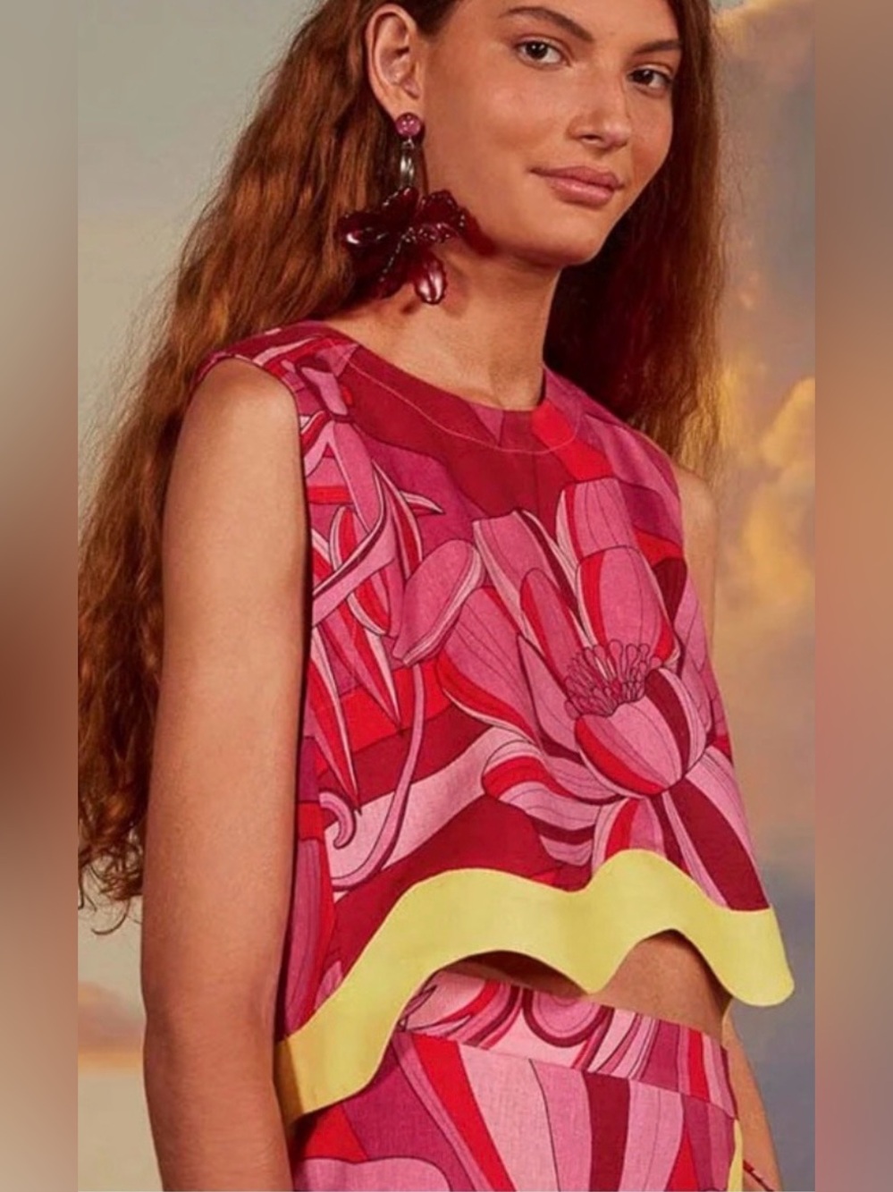 FARM Rio Red Endless Summer Crop Top - Picture 4 of 7